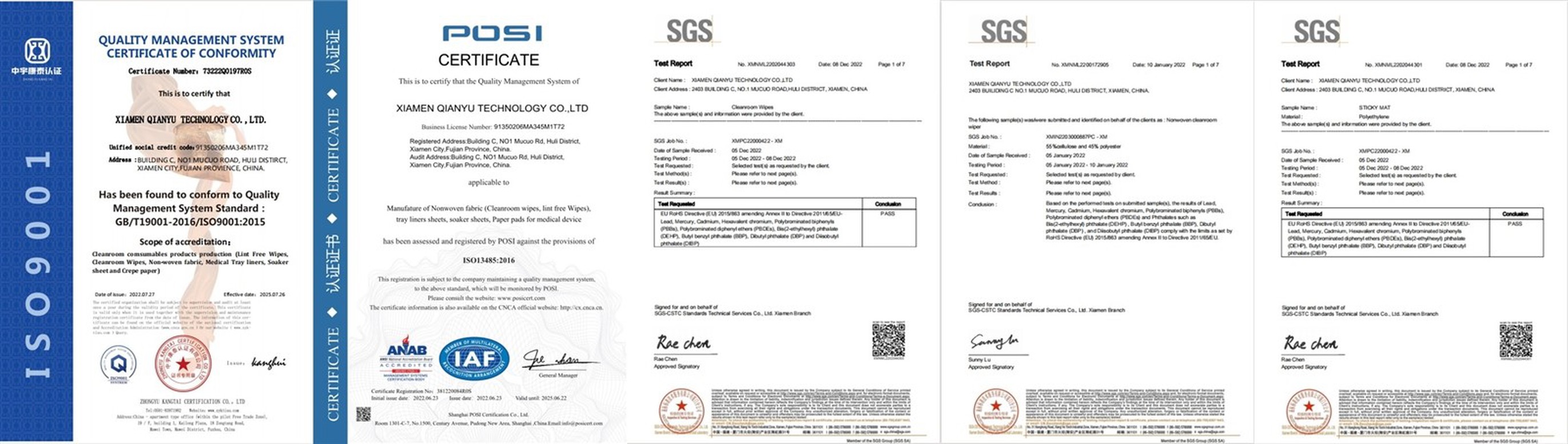 Cleanroom Wipes certificate Cleanroom Wipes certificate